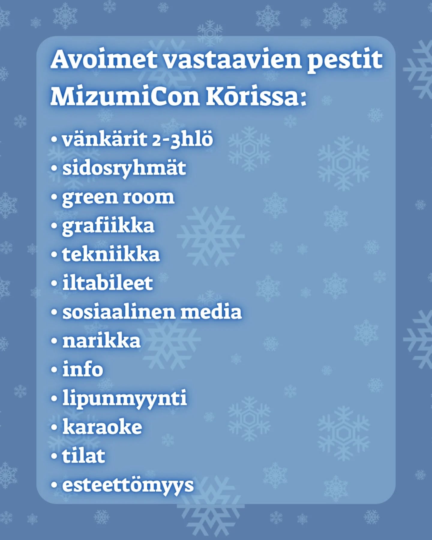 Haluaisitko olla osa conitapahtuman järjestämistä?